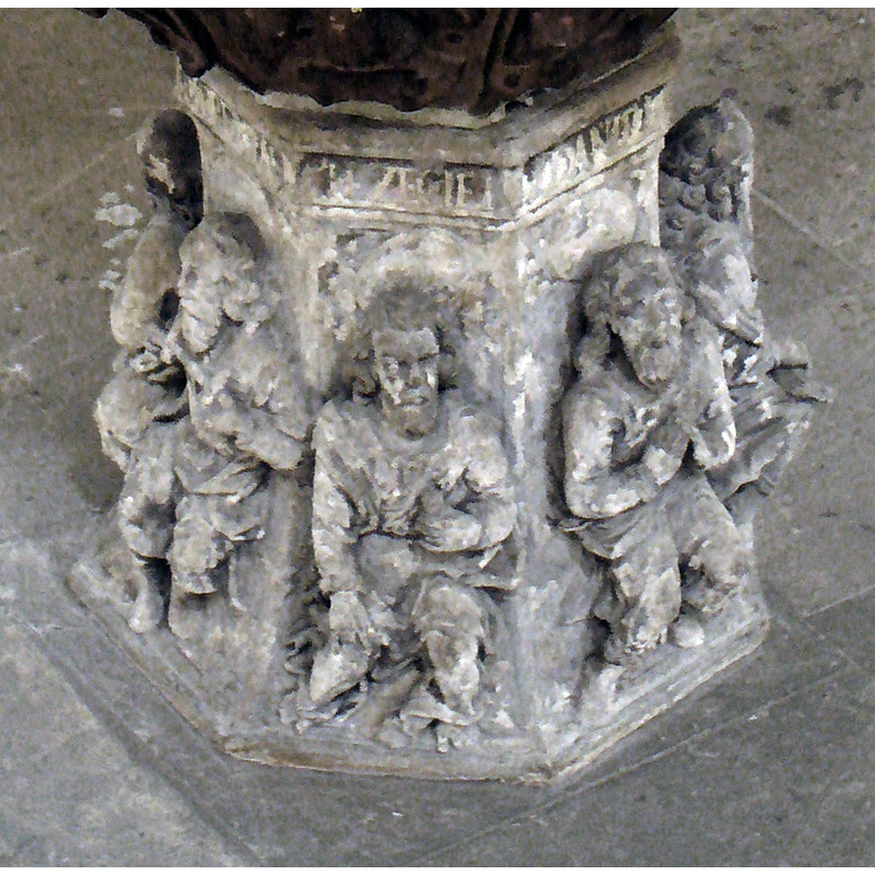 seated around the base -- Ezekiel labeled in the centre here