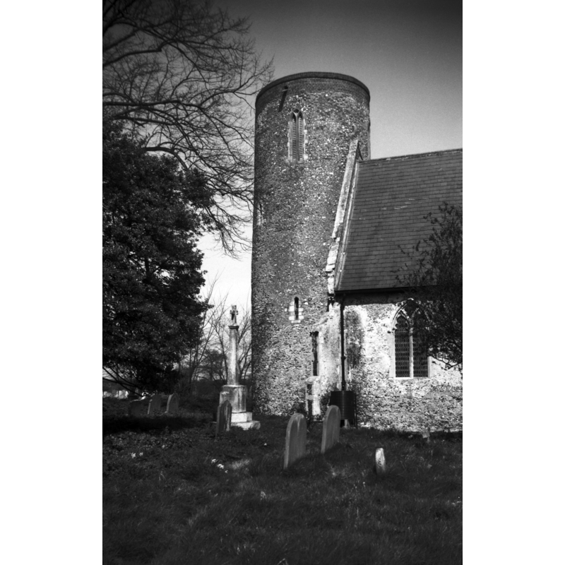 Photo caption: "Round tower probably pre-conquest"