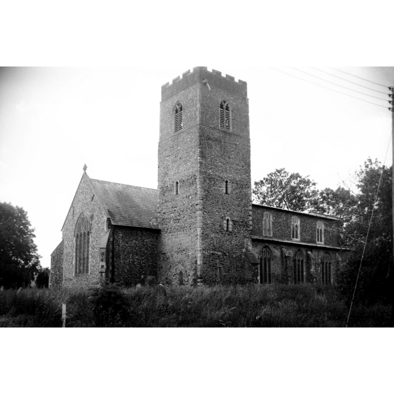 notice the odd position of the tower in relation to the nave and chancel