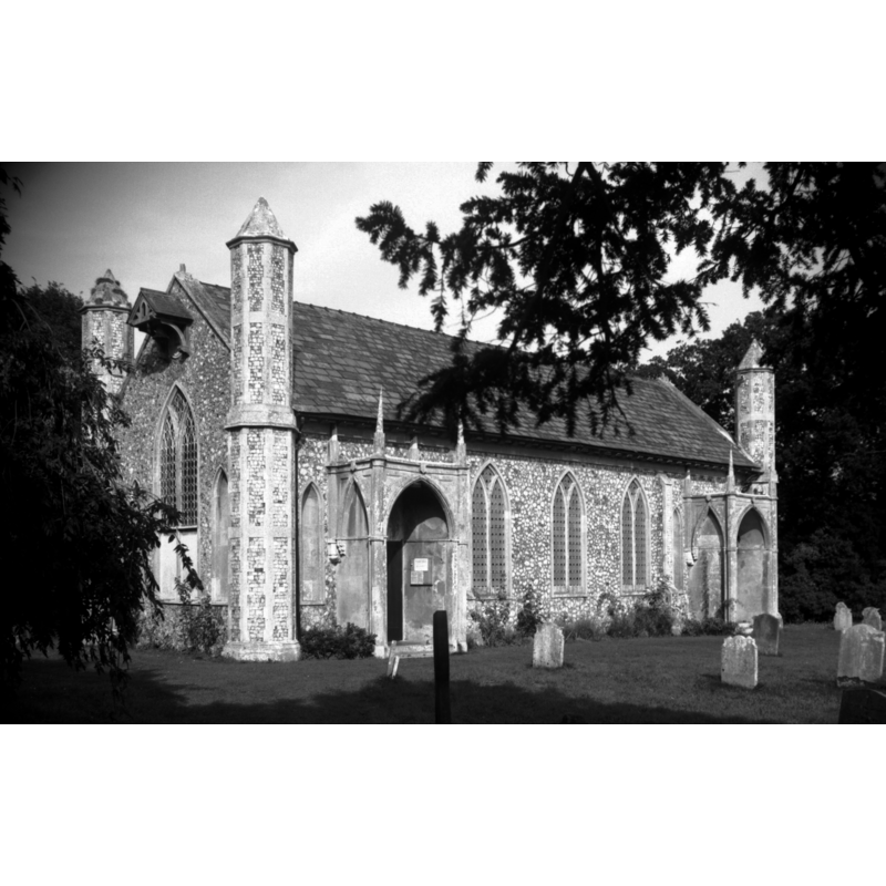 the modern church -- Photo caption: ""Built (by one, Wood) in 1796." Built at the expense of the second Lord Suffield on the site of a mediaeval one"