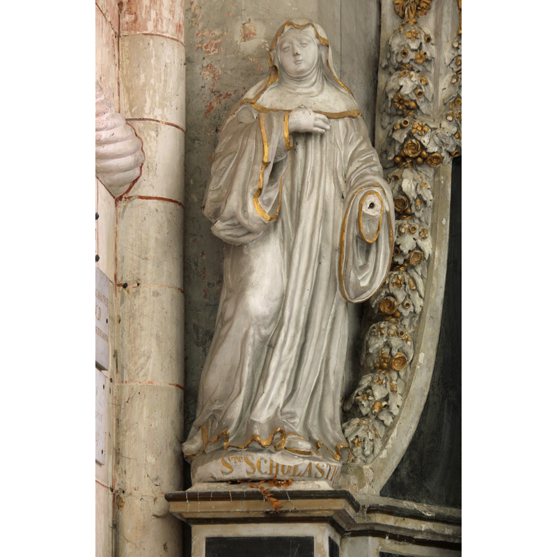 [location in the church to be identified] -- St. Scholastica, to the left of the retable