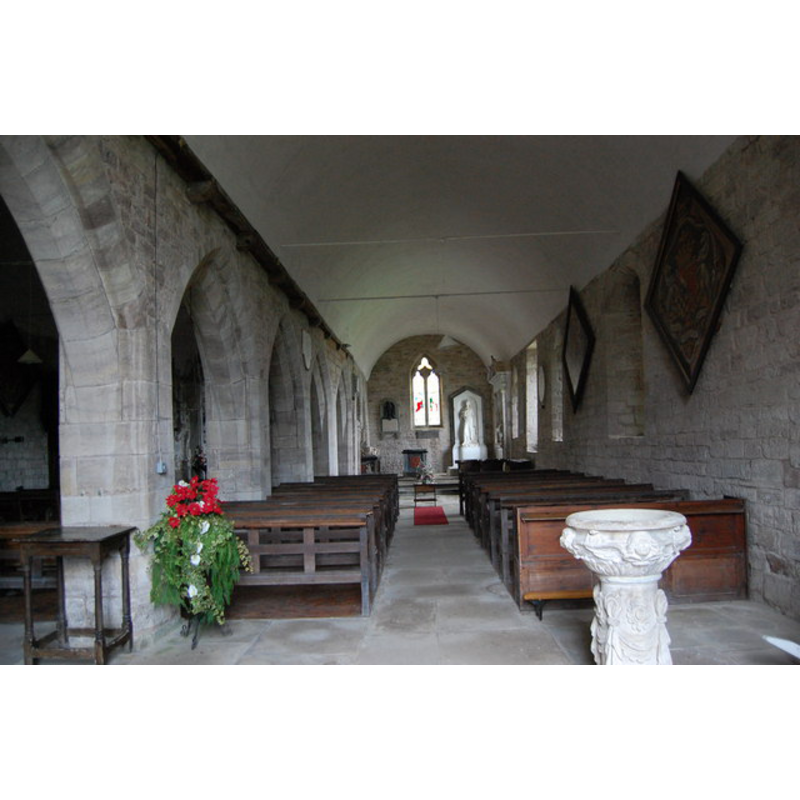 with the 17th-century font in the foreground
