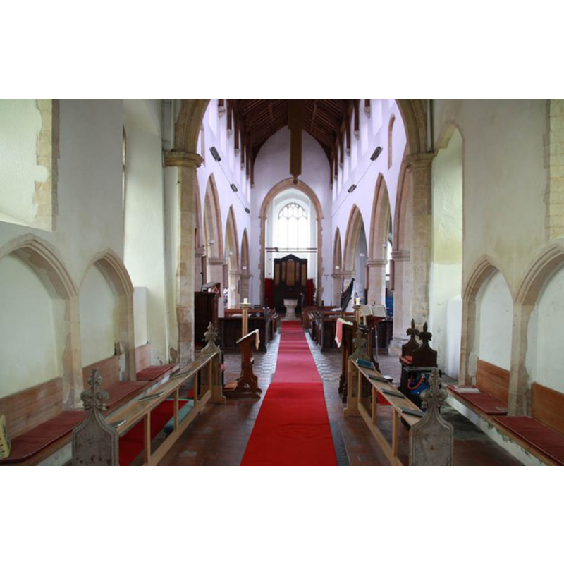 with the modern font at the far (west) end