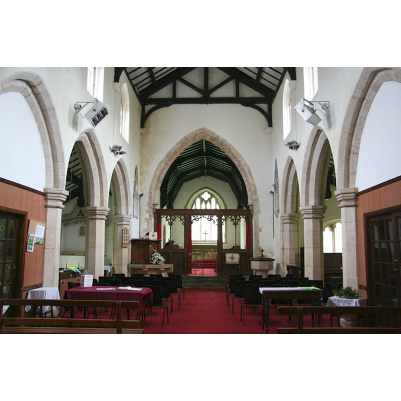 notice the position of the font by the chancel arch, south side