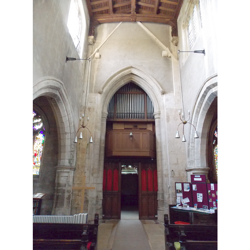 "showing roof line of the earlier Saxon nave"