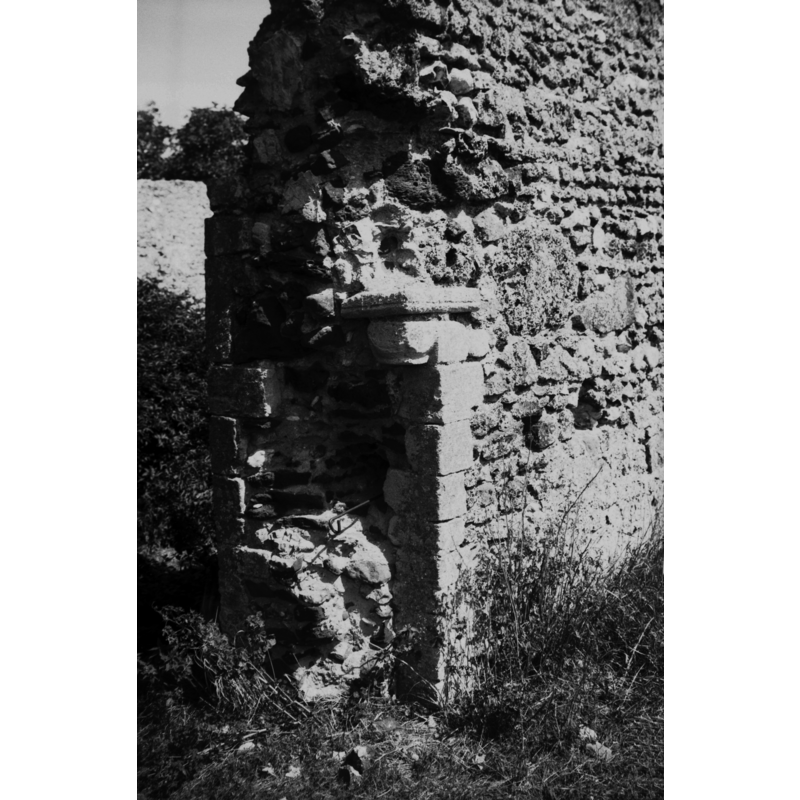 the ruins of St. James' -- Photo caption: "Right hand jamb with Norman capital"