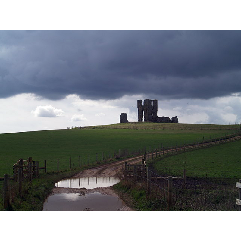 the ruins of St. James' in the eerie landscape of the disappeared village