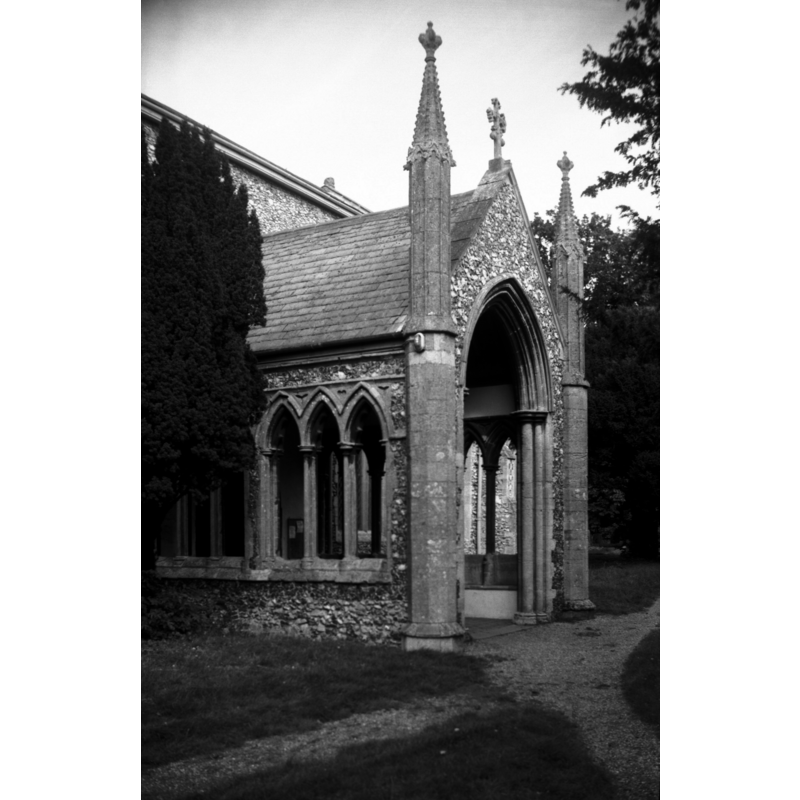 Photo caption: "Early English porch"