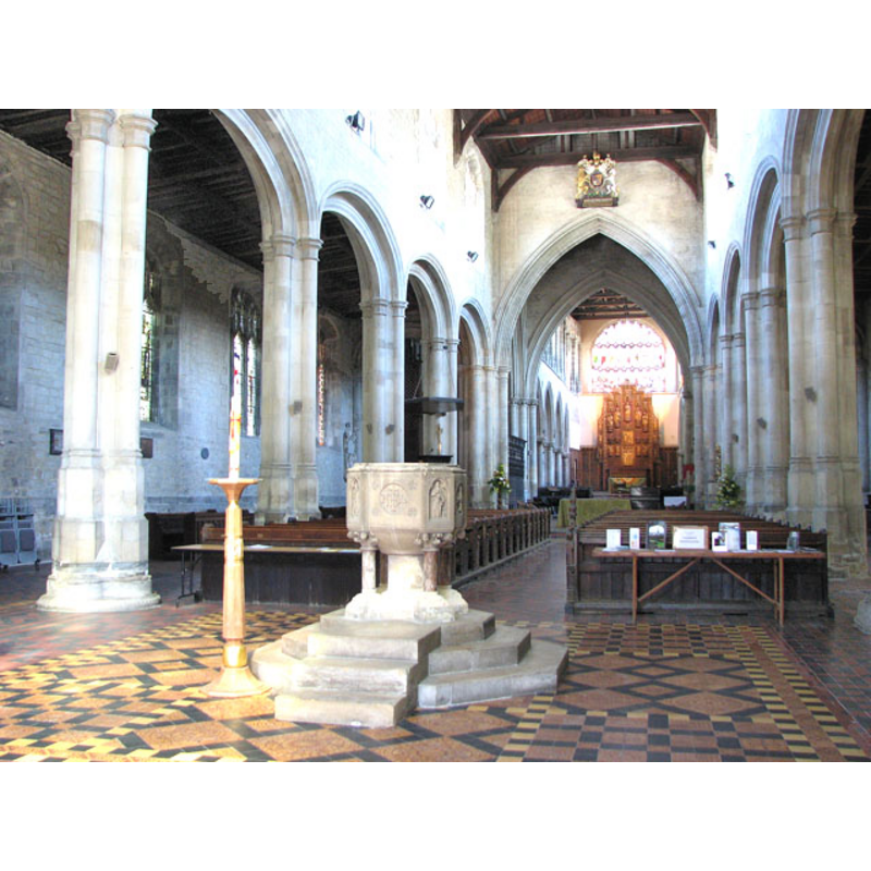 the modern font in the foreground