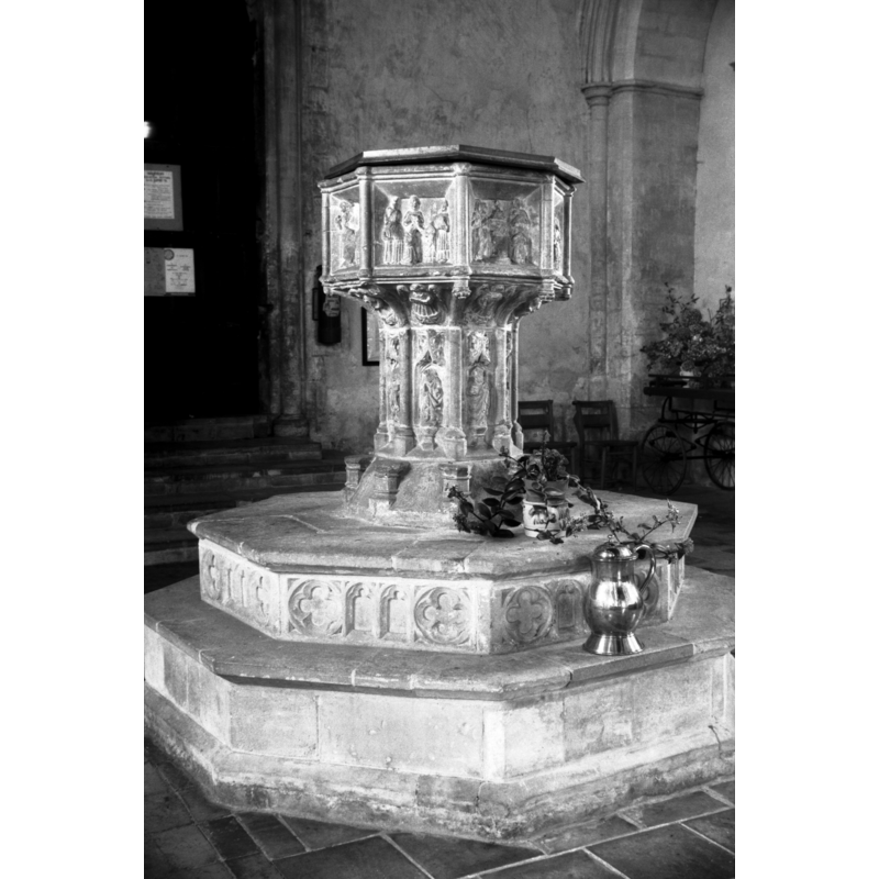 Photo caption: "Seven sacrament font"