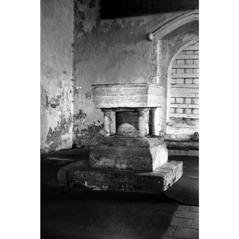 Photo caption: "13c Purbeck font"