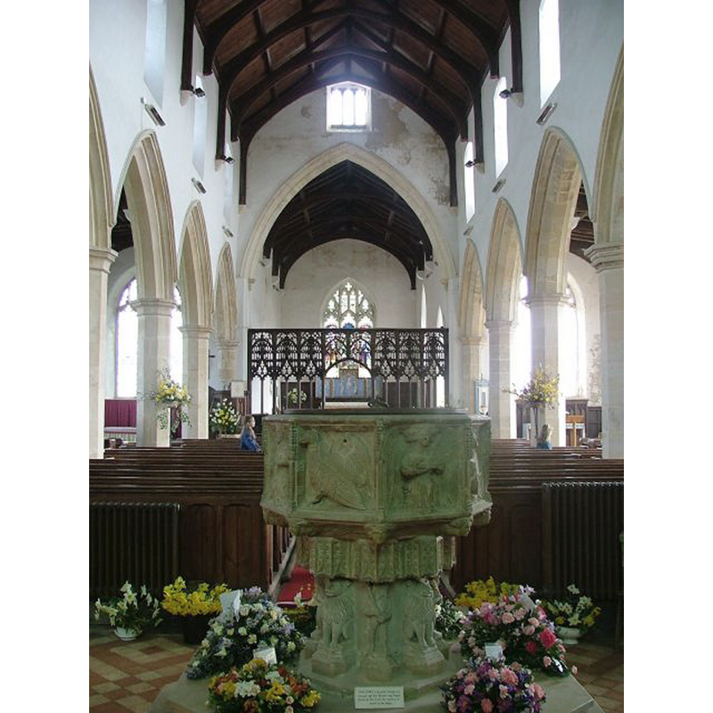 showing the west side of the font