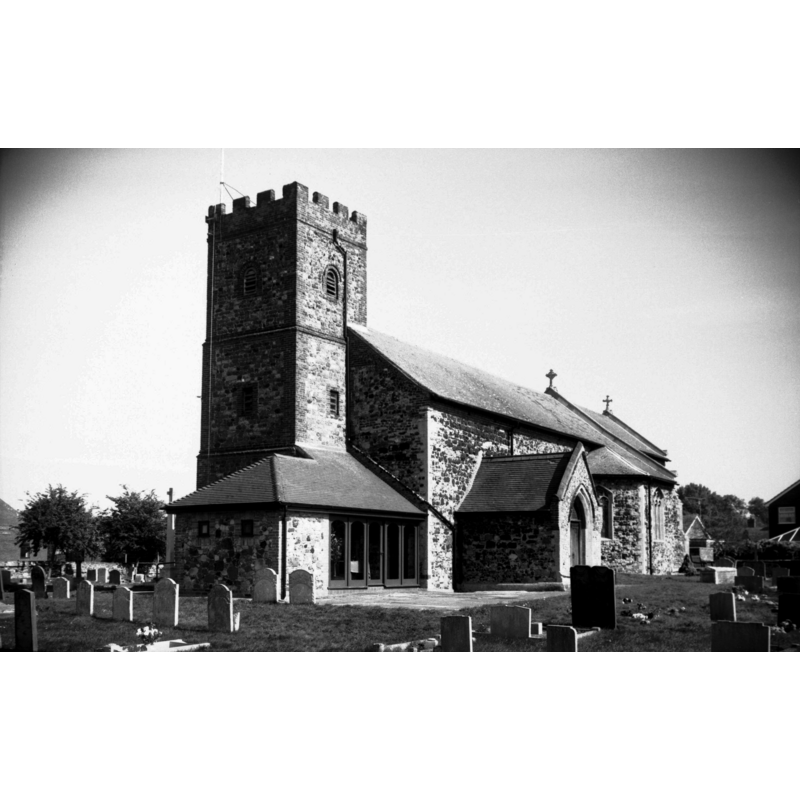 Photo caption: "A good bit of rebuilding, including the tower"