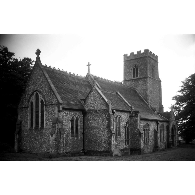 Photo caption: "The chancel and south transept date from 1862, architect W Lightly"