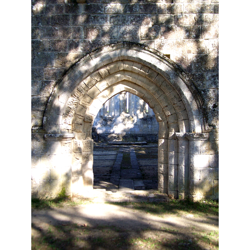 with a view through to the three windows of the apse