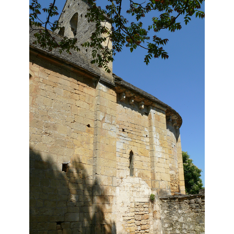 detail of the south view: including the belfry and the exterior wall of the chancel