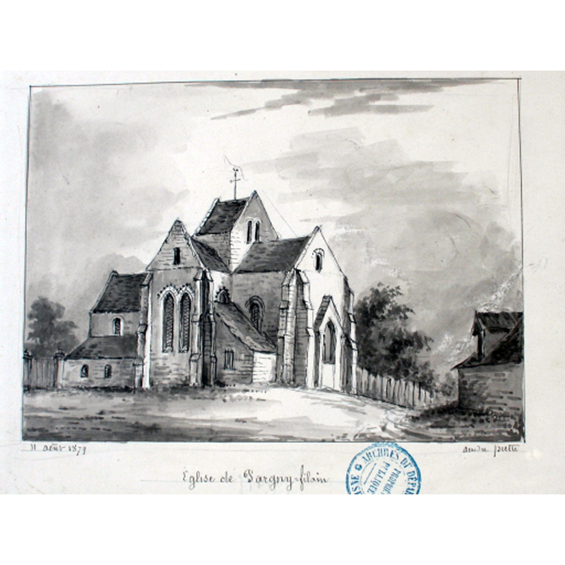the original church of Pargny in the late-19th century