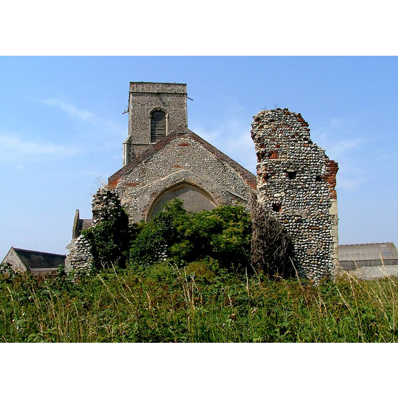 the ruins of the chancel in the foreground