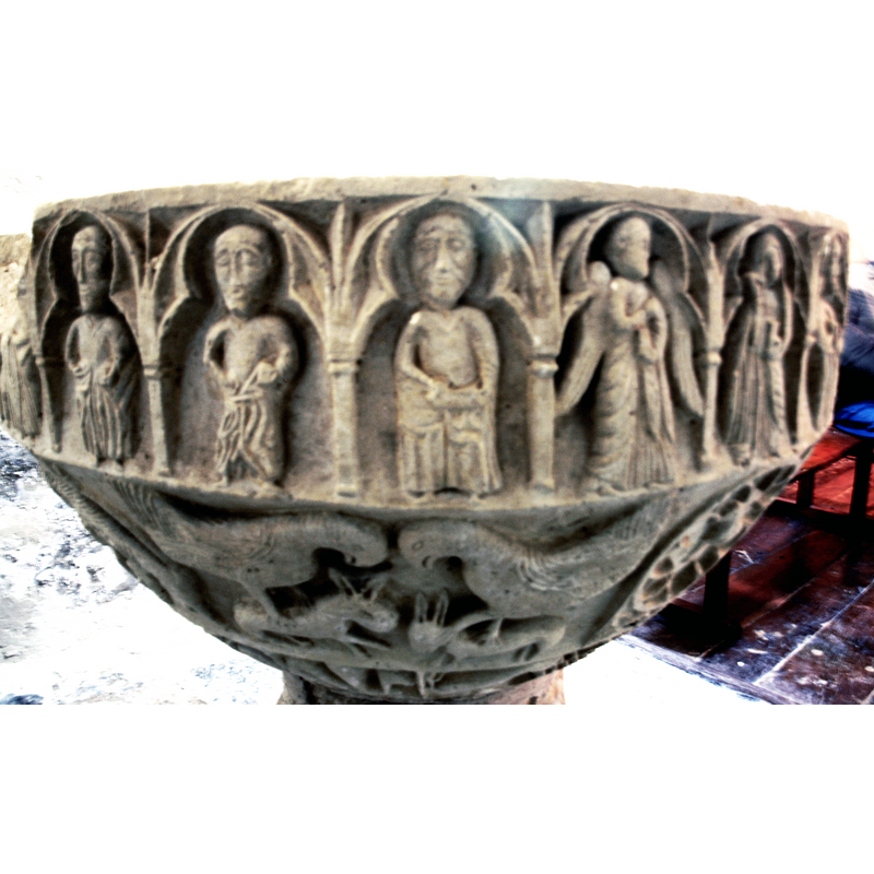 Peter and Paul identified [cf. FontNotes]; not clear whether or not all twelve Apostles are there