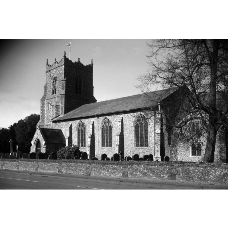 Photo caption: "A two-storeyed vestry on the south side of the chancel was built in 1576 as a chantry chapel"