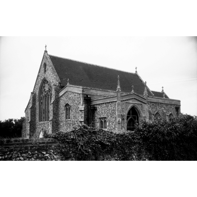 Photo caption: "The west tower collapsed in 1653, the rest almost entirely Victorian"