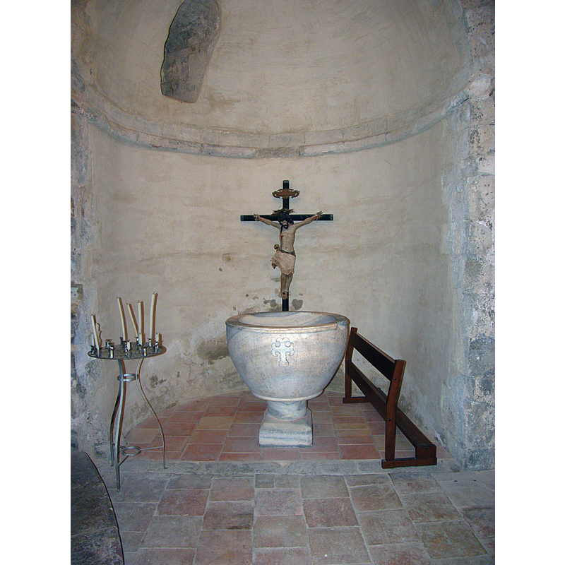 in the baptistery alcove in July 2012