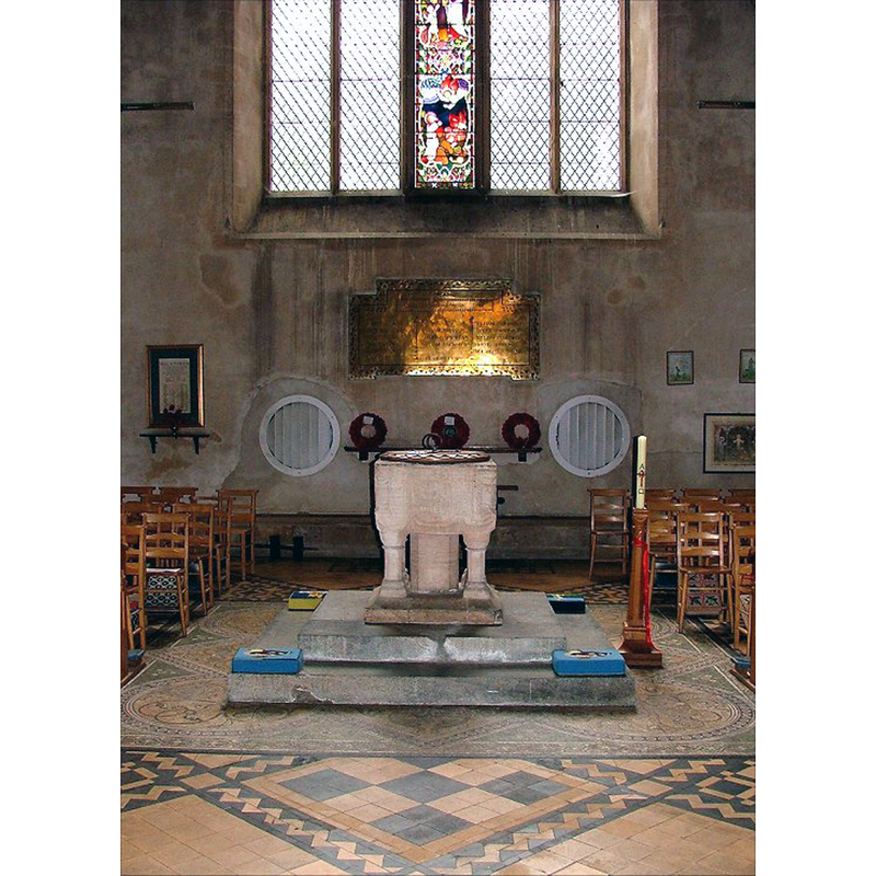 at the west end of the nave