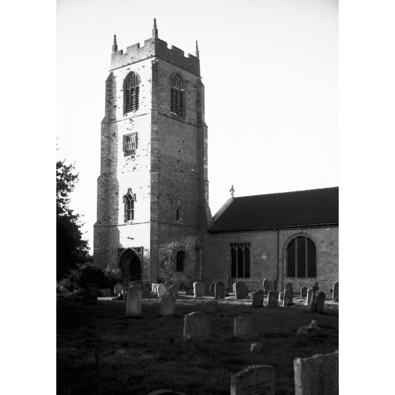 Photo caption: "The nave rebuilt in 1779 mainly using material from the aisles"