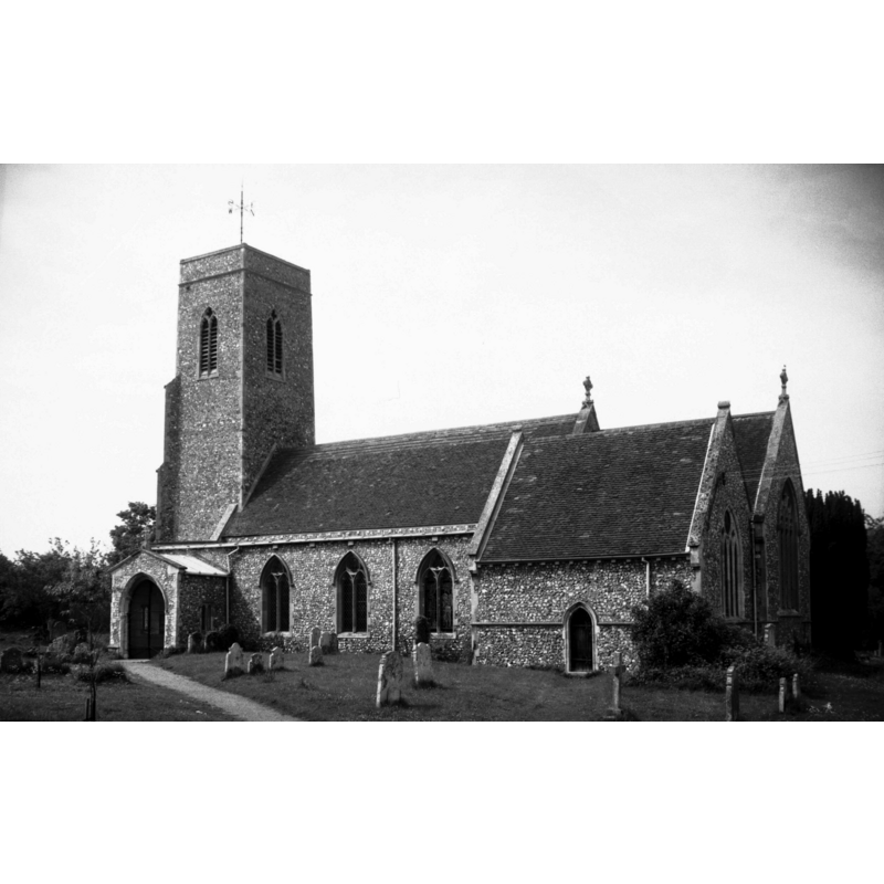 Photo caption: "Tower 13c remainder rebuilt 1879. Architect R M Phipson"