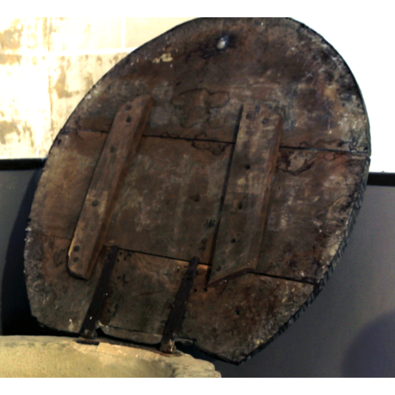 showing the hardware securing it to the rim of the basin