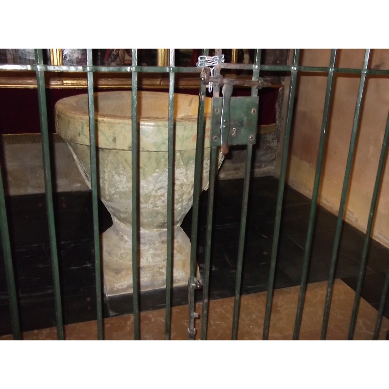 the 'old' font inside the baptistery