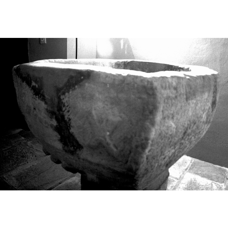 on side of the basin: towards the right