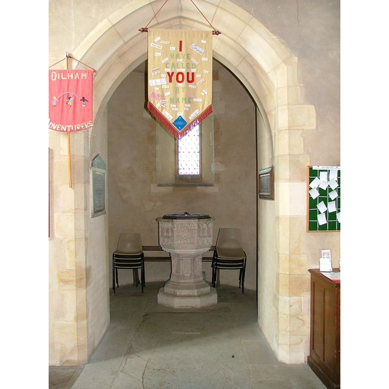 in the 'baptistery', the tower space