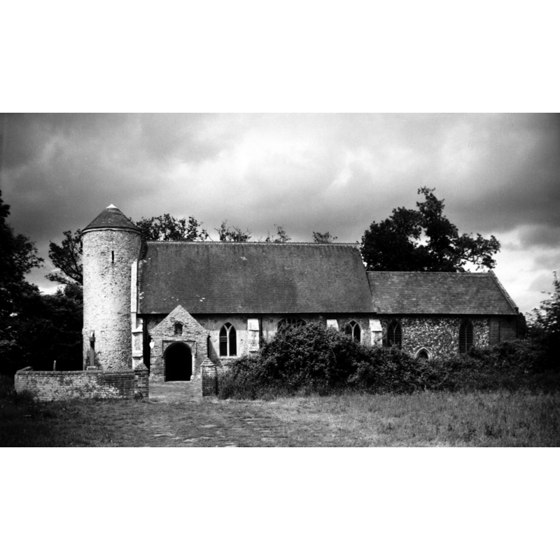 Photo caption: ""The nave and chancel seem to be c1300." (Pevsner)"