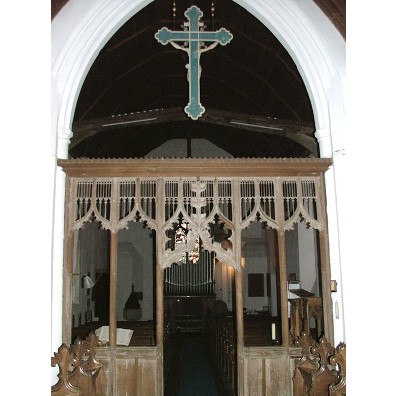 the modern font and cover are visible at the far back [west], on the left [south] side