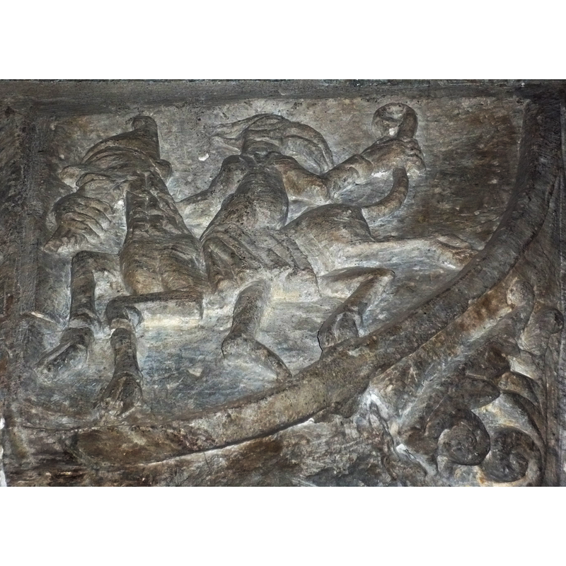 a carving from the original Romanesque building -- Photo caption: "Kentaur i Stavanger domkirke fra ca 1120"