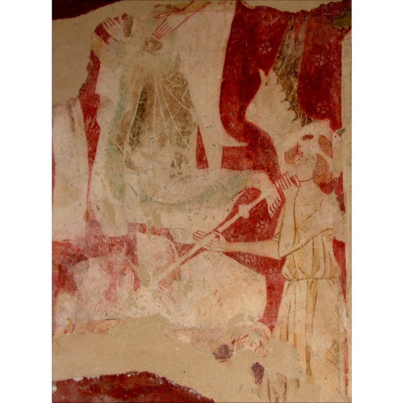 part of the 14th-century paintings inside