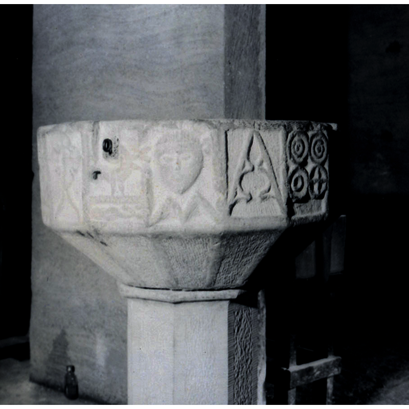 three of them sharing the side of the basin with en encircled Greek cross