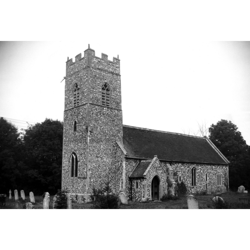 Photo caption: "Note the low side window below the lancet window of the chancel"