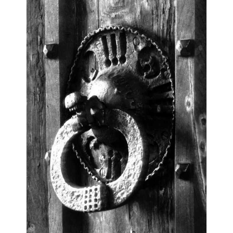 14th-century knocker -- Photo caption: "On south door"
