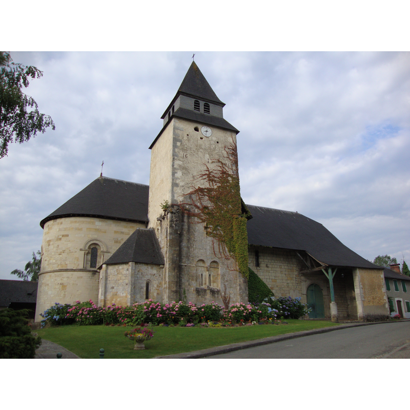 Photo caption: "Lacommande (Pyr-Atl, Fr) church of the Commanderie, actual parish church"