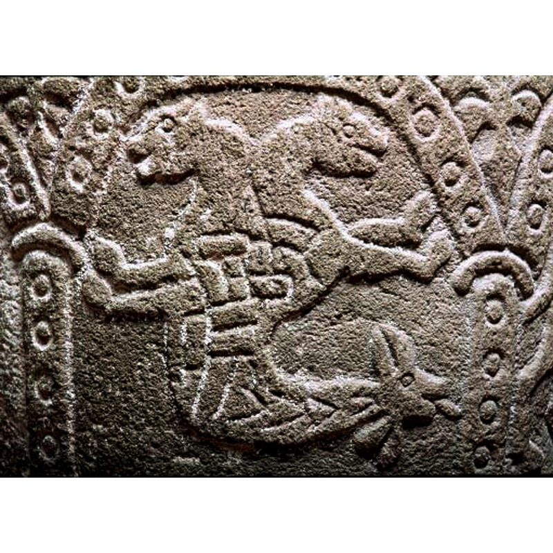 complex beast: the rampant stance is maintained with both sets of front paws; the tail has a head, as the traditional amphisbaena; no wings [NB: quite different from the one on the Södra Soberga font, yet quite possibly by the same master or workshop]