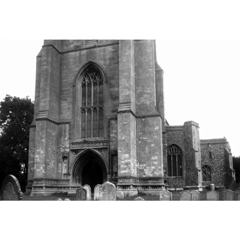 Photo caption: "And west sides of south porch and transept"