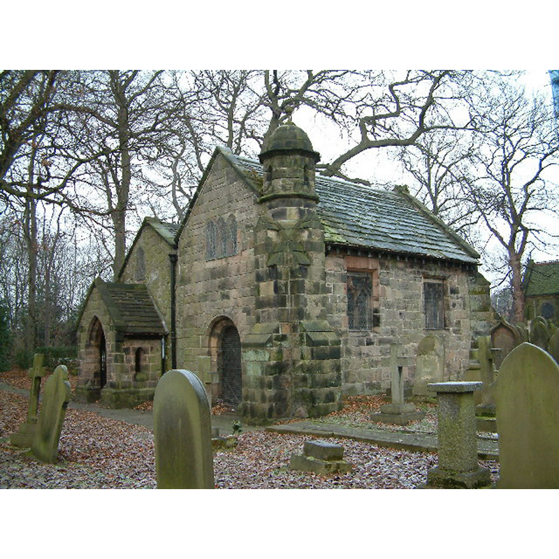 Source caption: "Ancient Chapel Maghull. Located in the grounds of St Andrews Church. Parts of this chapel date from the 13th century. It is open for public viewing only a few days per year."