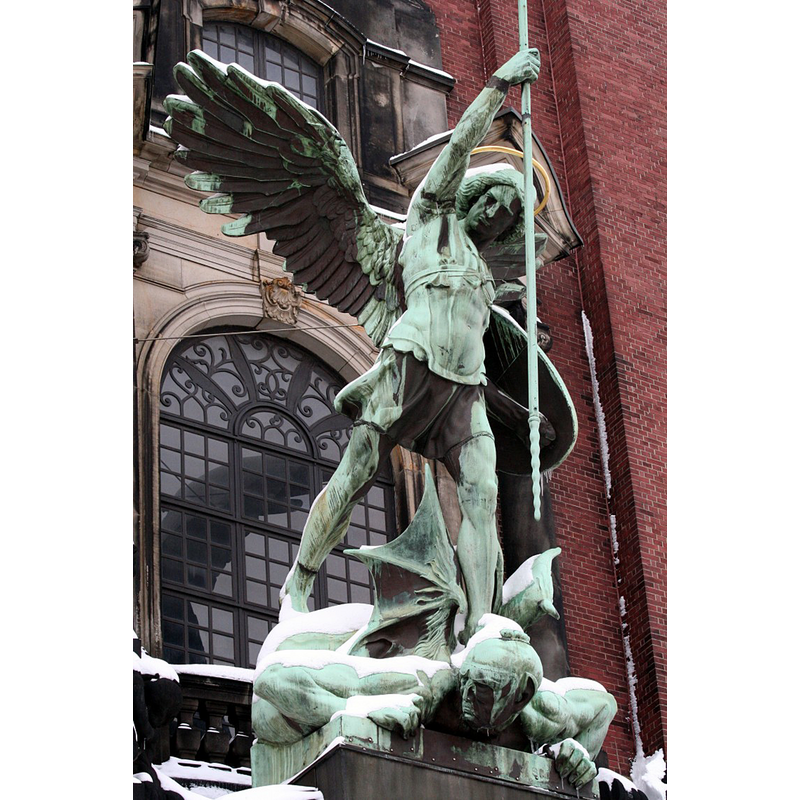 statue by August Vogel above the main portal