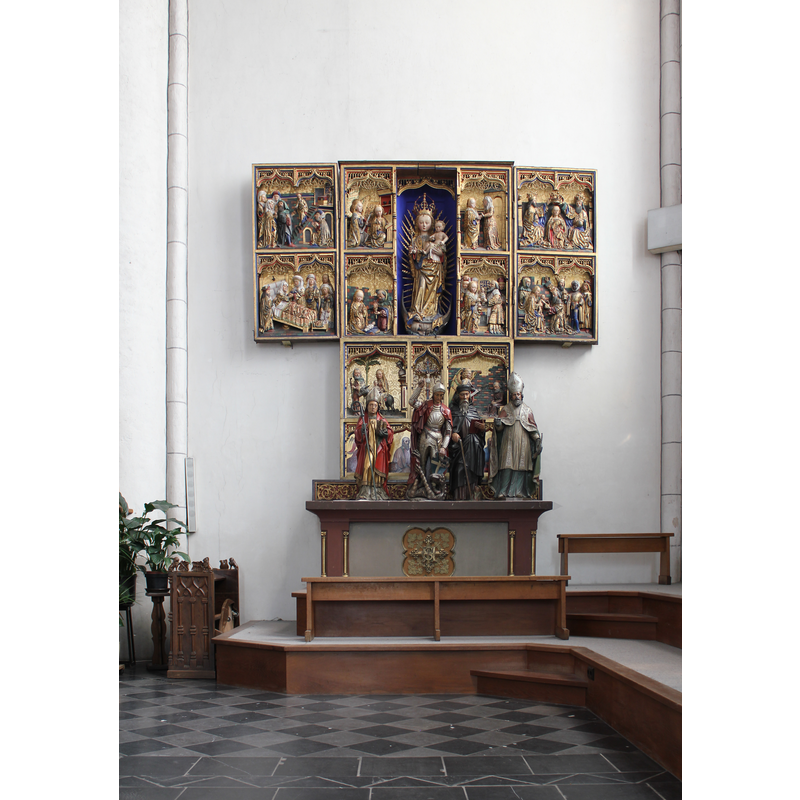 late-15thC retable with the life of Mary