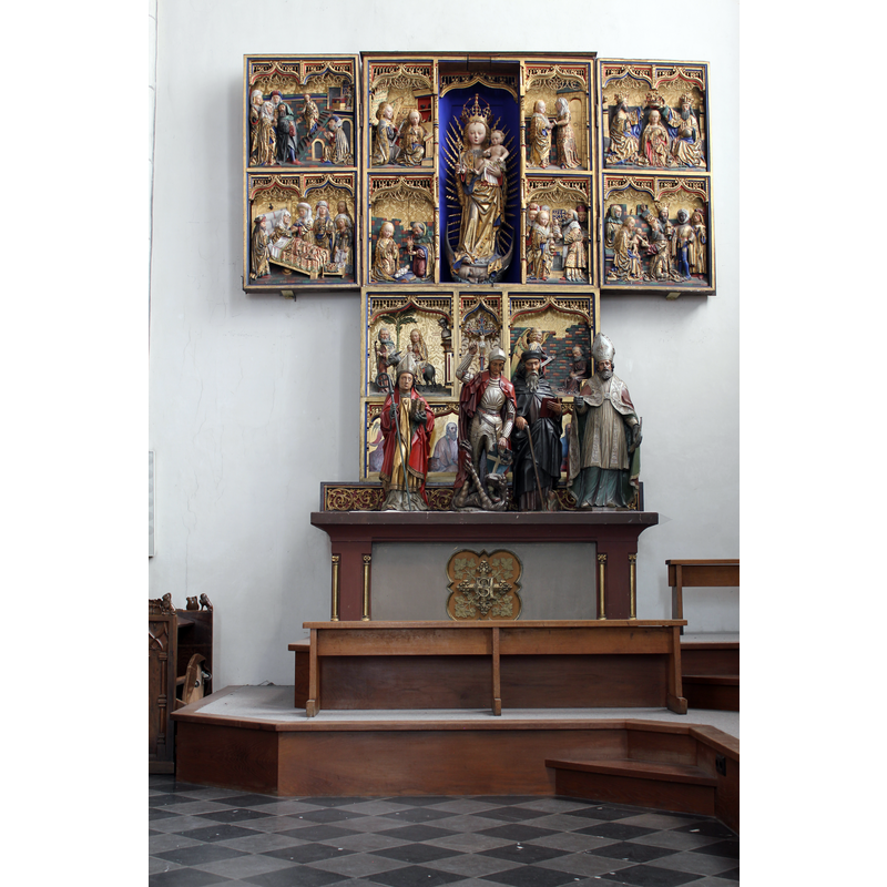 late-15thC retable with the life of Mary