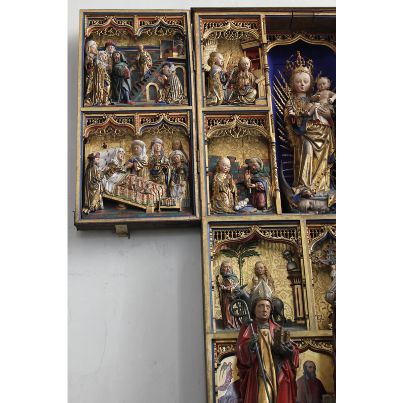 late-15thC retable with the life of Mary