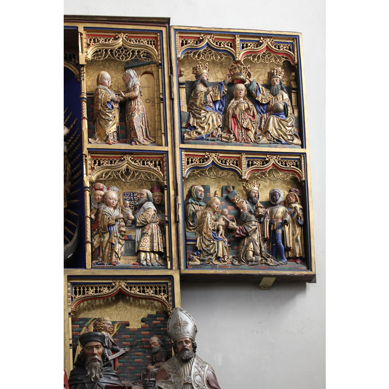 late-15thC retable with the life of Mary