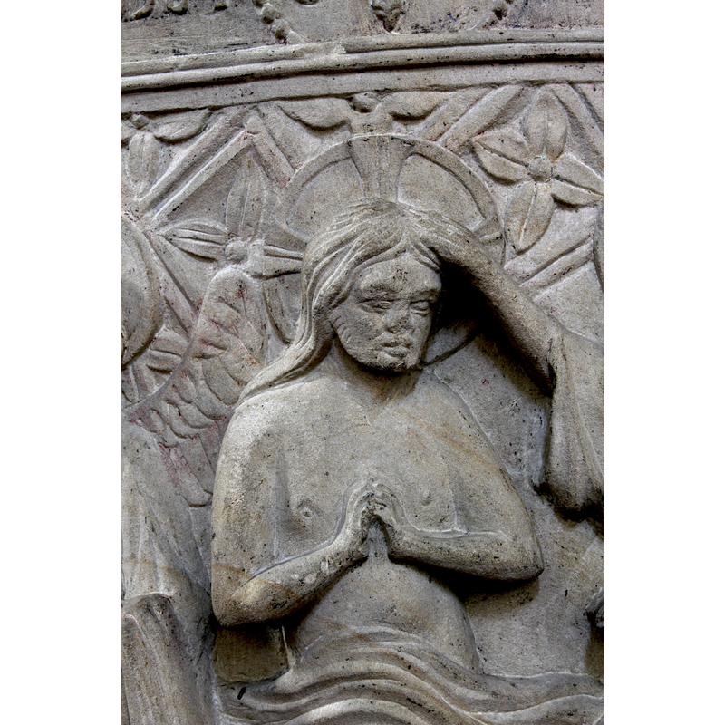 John's hand on Christ's head